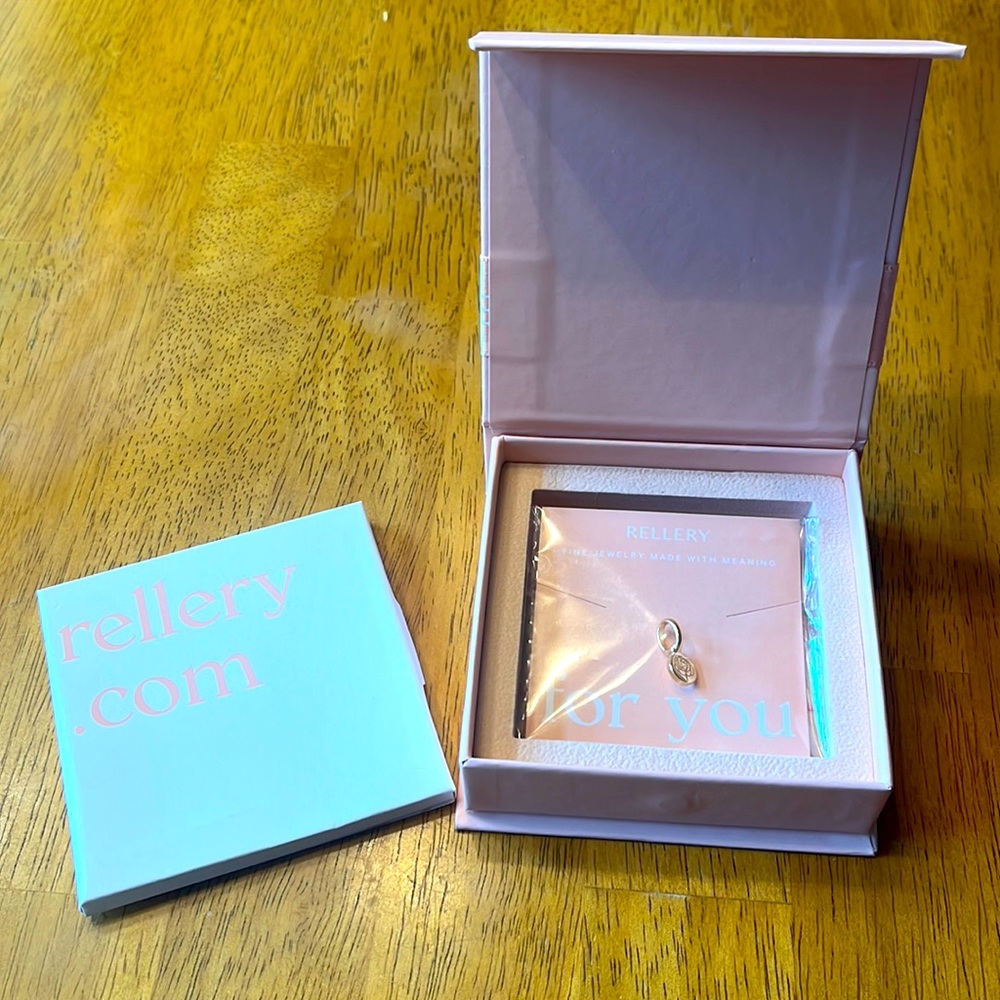 Rellery Miniature Mini Flower Charm Rose/June 18k Gold Over Sterling Silver NWT